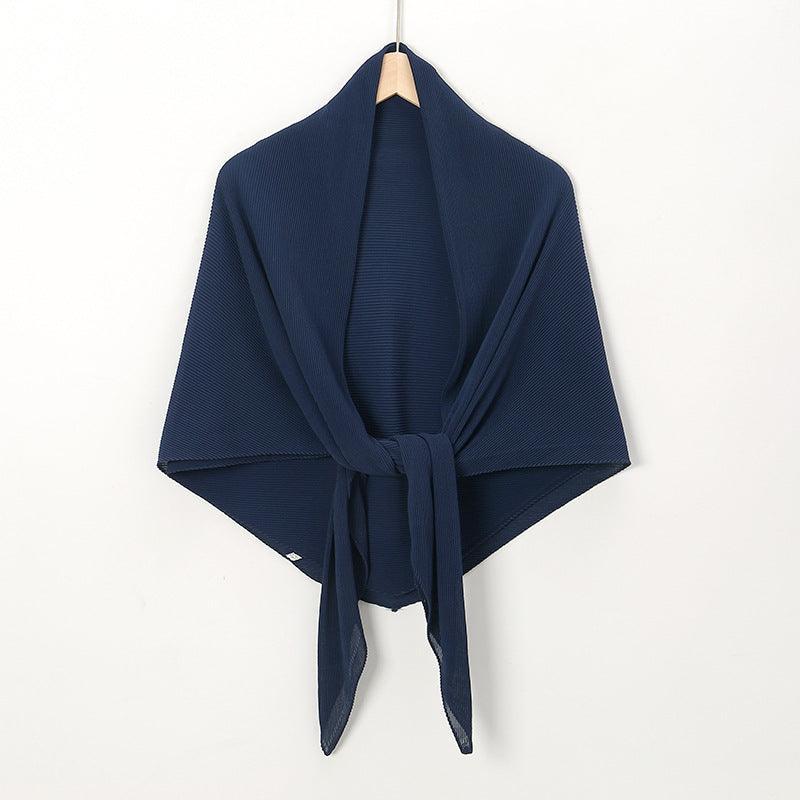 Mariam's Collection Solid Color Crinkle Chiffon Hijab - Lightweight Scarf for Women (MH040) — alternative angle