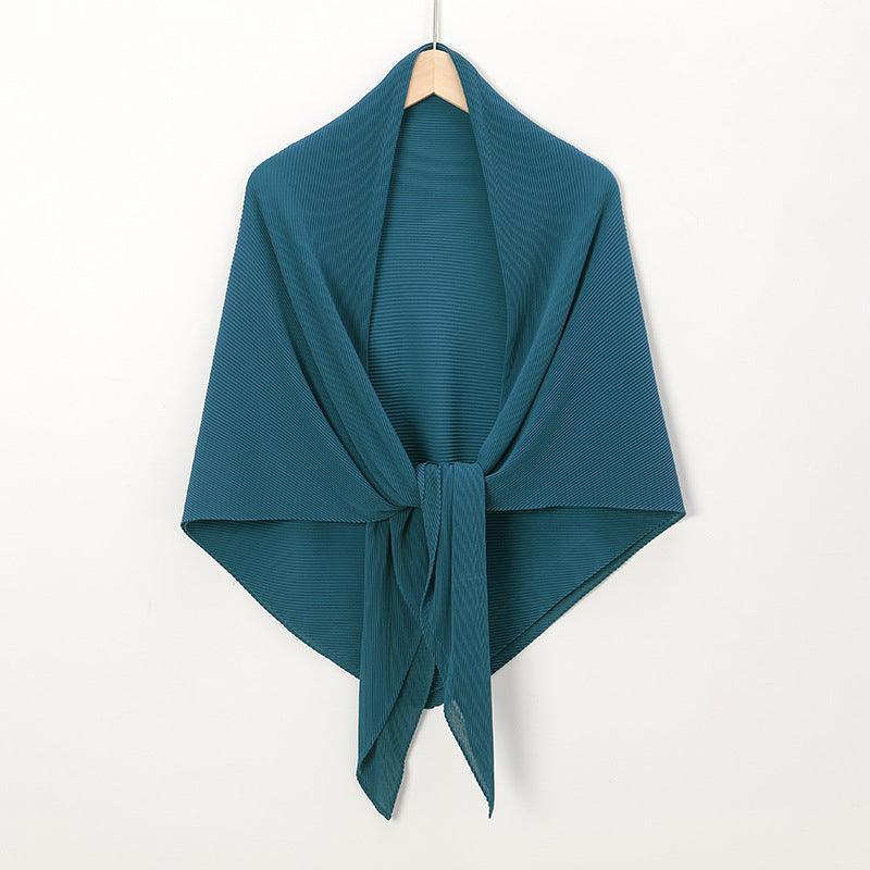 Mariam's Collection Solid Color Crinkle Chiffon Hijab - Lightweight Scarf for Women (MH040) — flat-lay composition