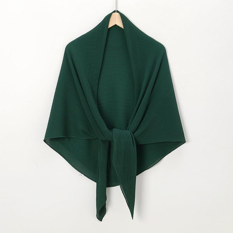 Mariam's Collection Solid Color Crinkle Chiffon Hijab - Lightweight Scarf for Women (MH040) — detail close-up