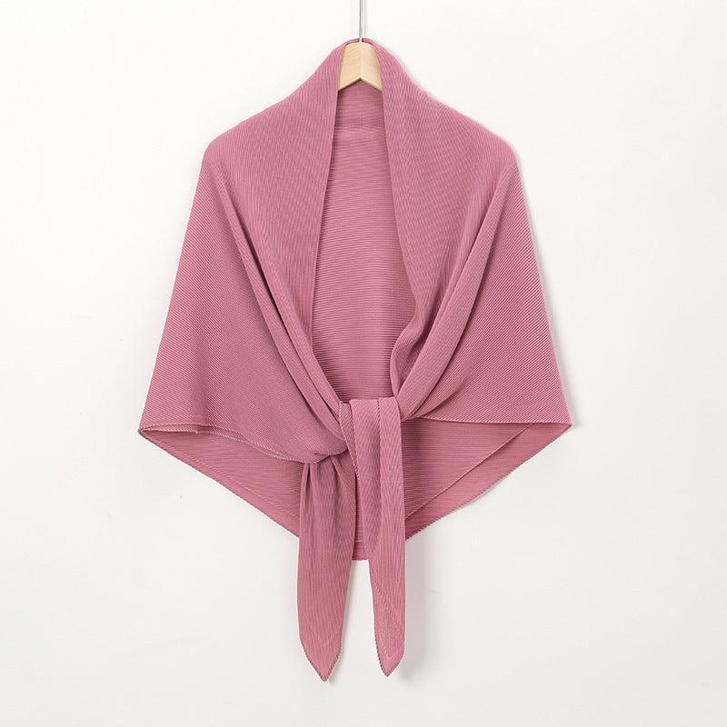Mariam's Collection Solid Color Crinkle Chiffon Hijab - Lightweight Scarf for Women (MH040) — fabric or material detail