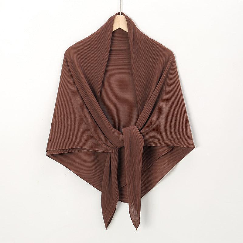 Mariam's Collection Solid Color Crinkle Chiffon Hijab - Lightweight Scarf for Women (MH040) — side view