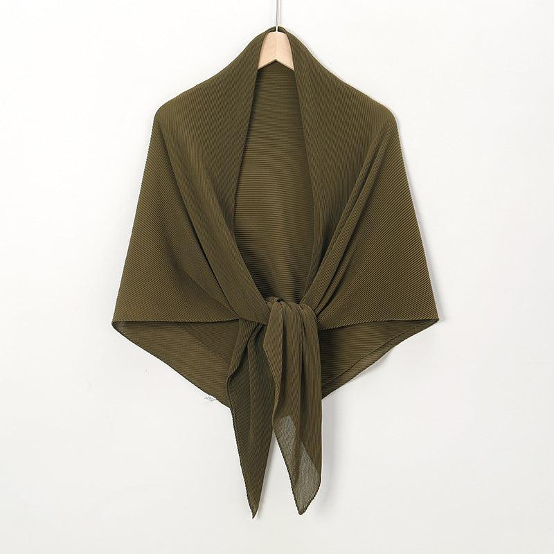 Mariam's Collection Solid Color Crinkle Chiffon Hijab - Lightweight Scarf for Women (MH040) — main product shot