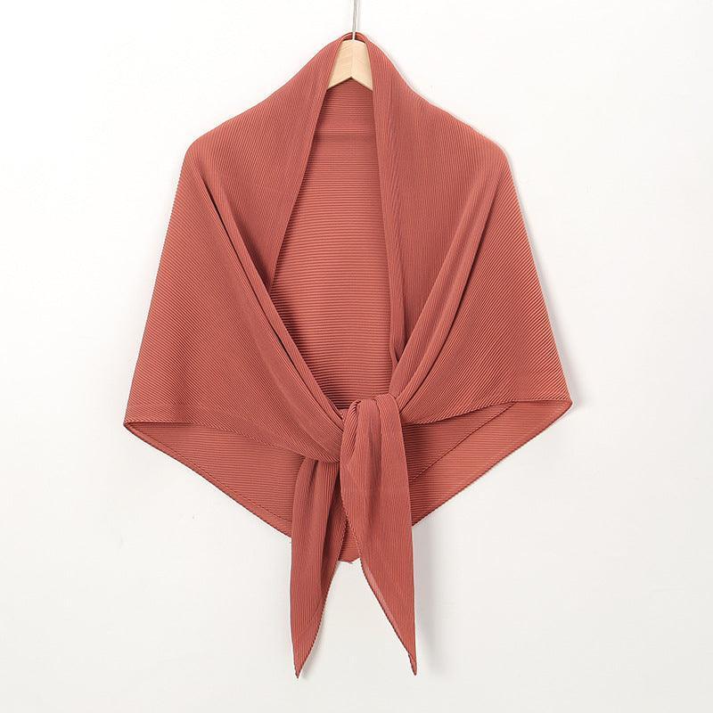 Mariam's Collection Solid Color Crinkle Chiffon Hijab - Lightweight Scarf for Women (MH040) — Mariam's Collection branding close-up