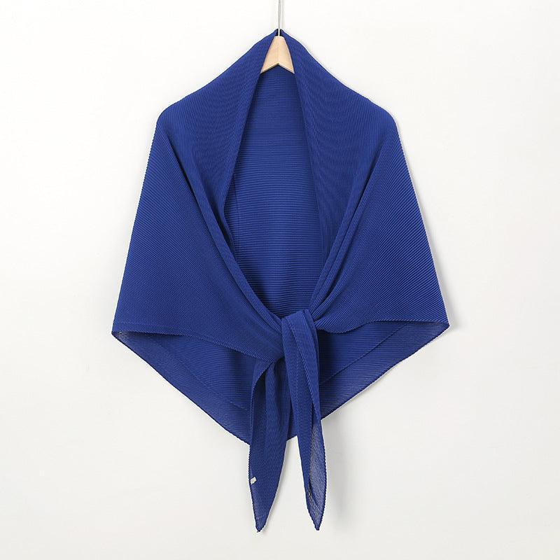 Mariam's Collection Solid Color Crinkle Chiffon Hijab - Lightweight Scarf for Women (MH040) — product on model