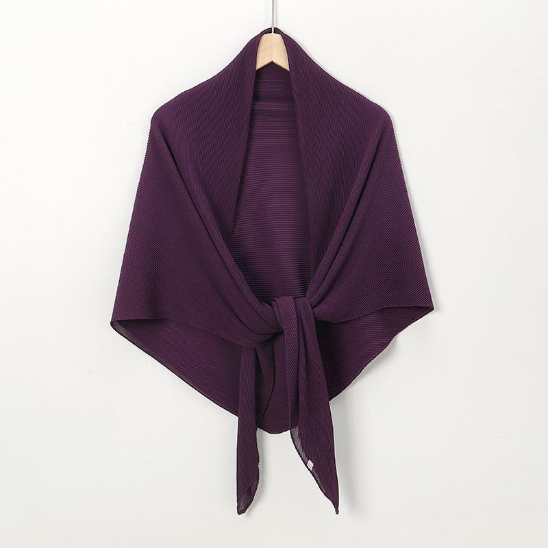 Mariam's Collection Solid Color Crinkle Chiffon Hijab - Lightweight Scarf for Women (MH040) — back view