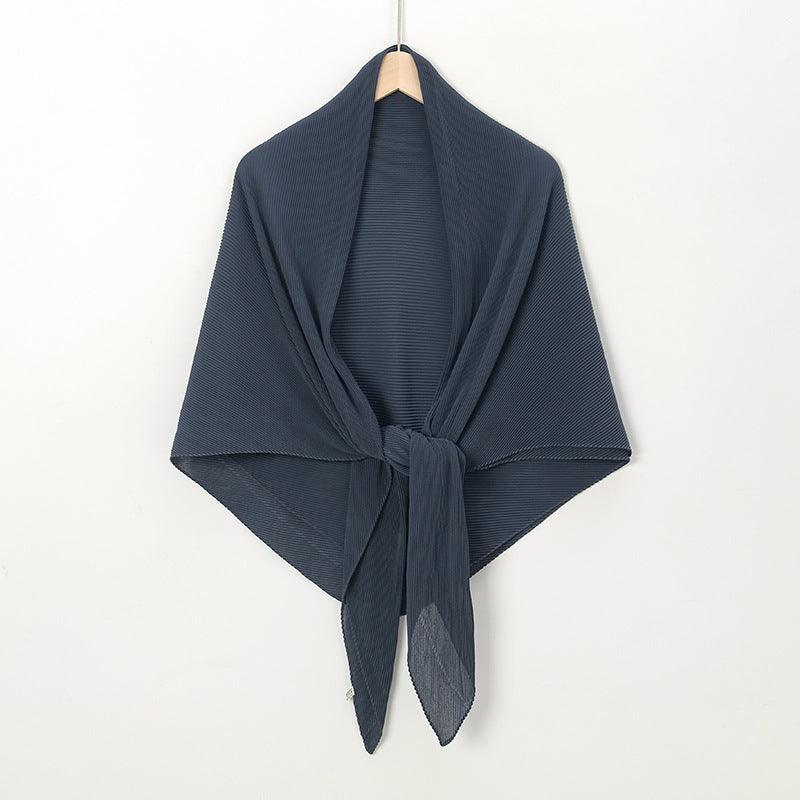 Mariam's Collection Solid Color Crinkle Chiffon Hijab - Lightweight Scarf for Women (MH040) — size reference