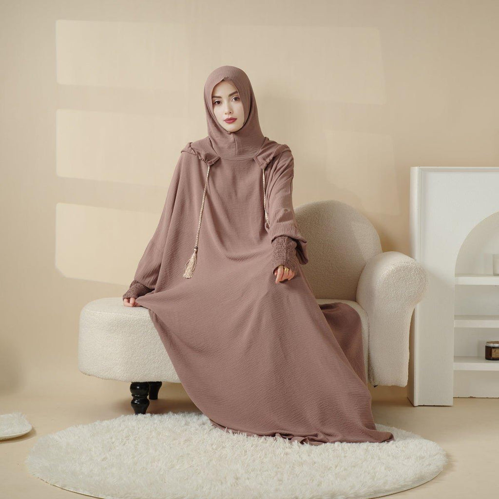 Mariam's Collection Solid Stylish Jilbab With A Hood | Crepe Jilbab With Attached Hood (MJ015) — main product shot