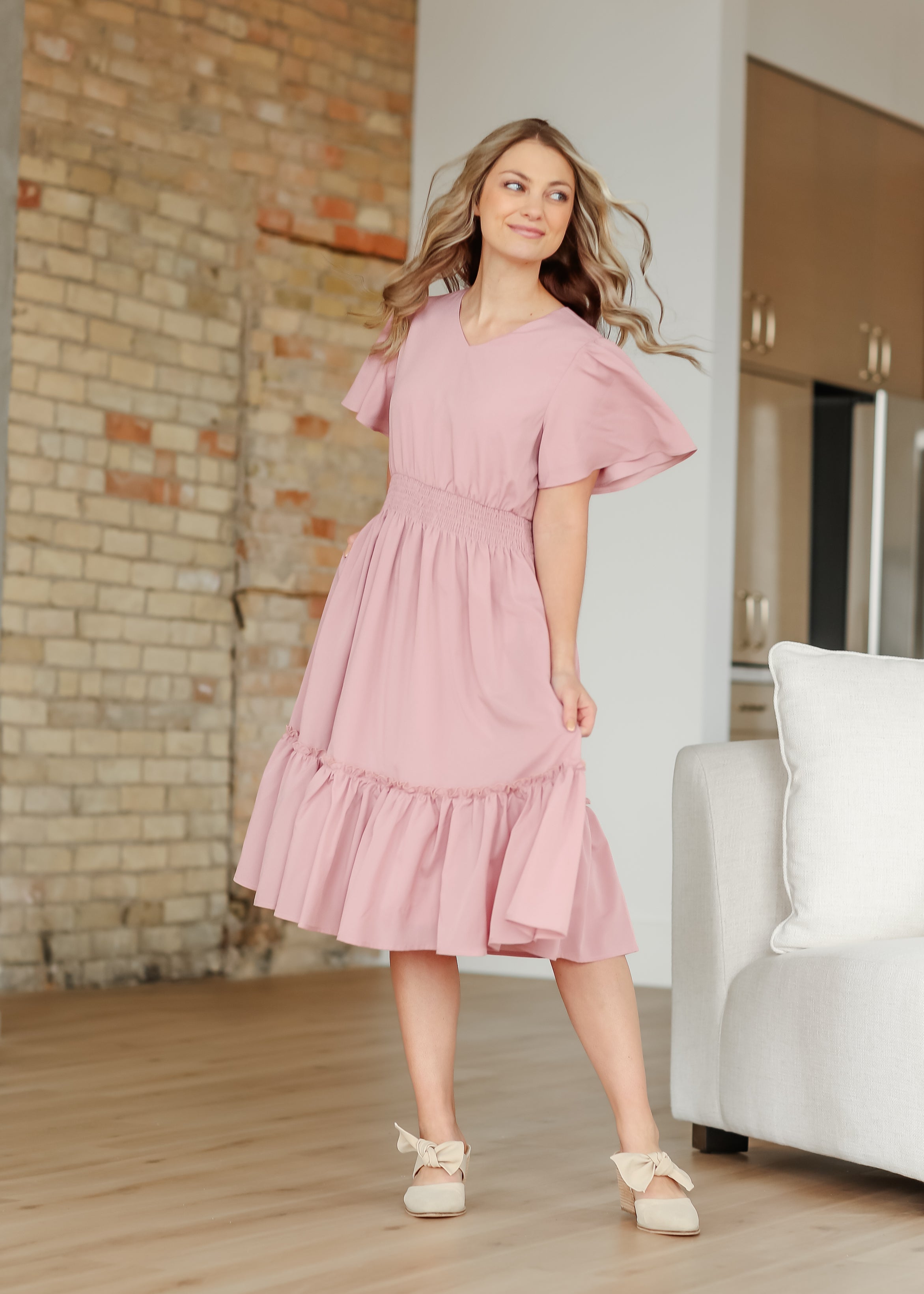 Inherit Co. Sophie V-Neck Midi Dress — comparison shot