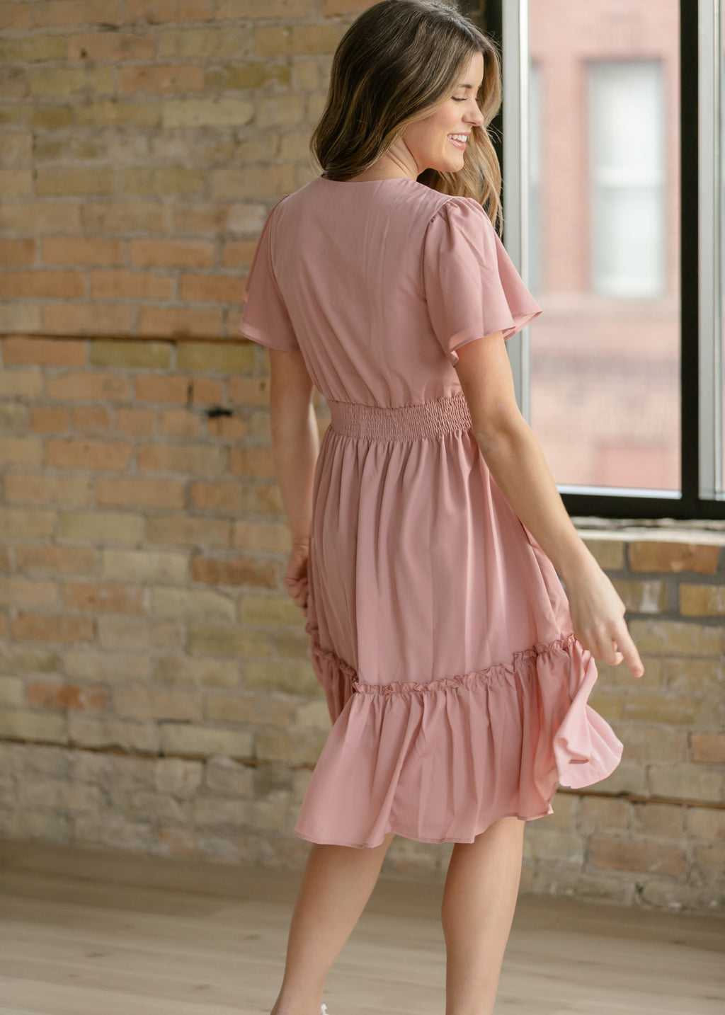 Inherit Co. Sophie V-Neck Midi Dress — alternative angle