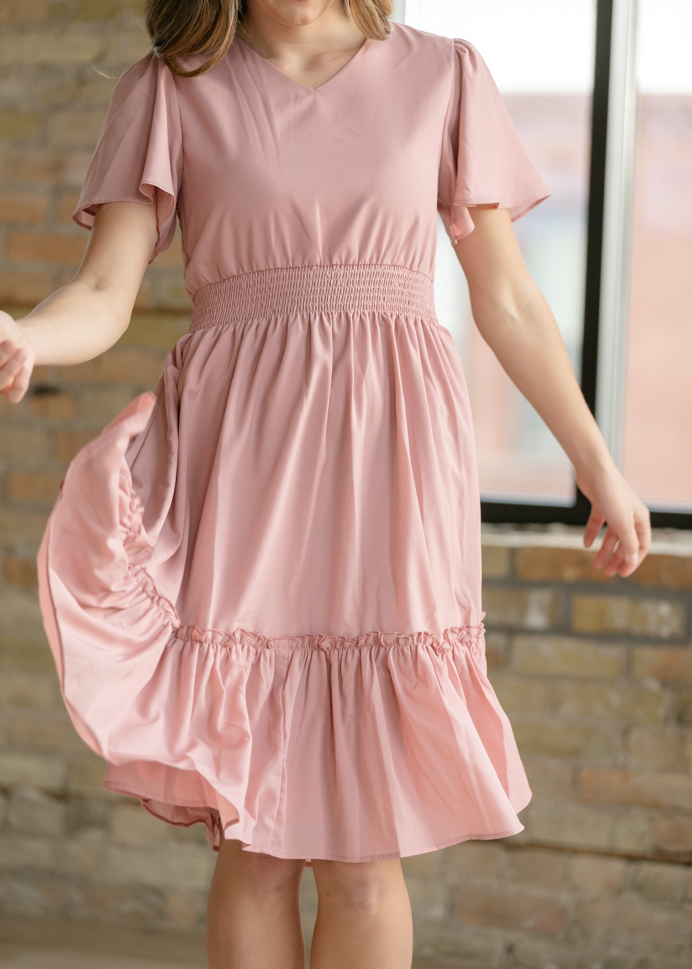 Inherit Co. Sophie V-Neck Midi Dress — side view