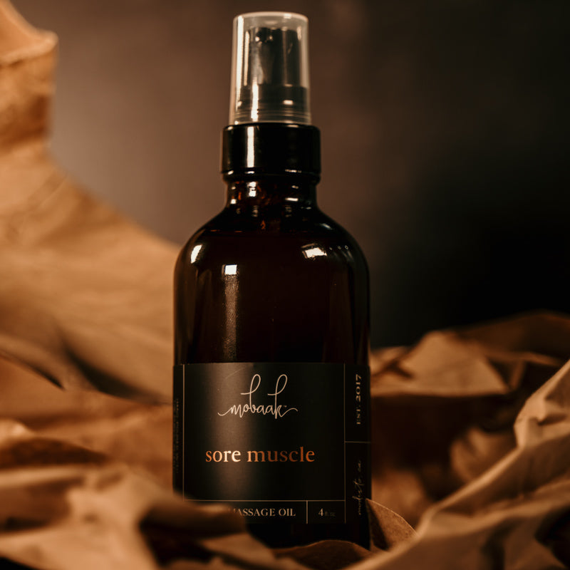 Sore Muscle Mineral Massage Oil – Mobaak Aromatherapy Shoppe, view 3