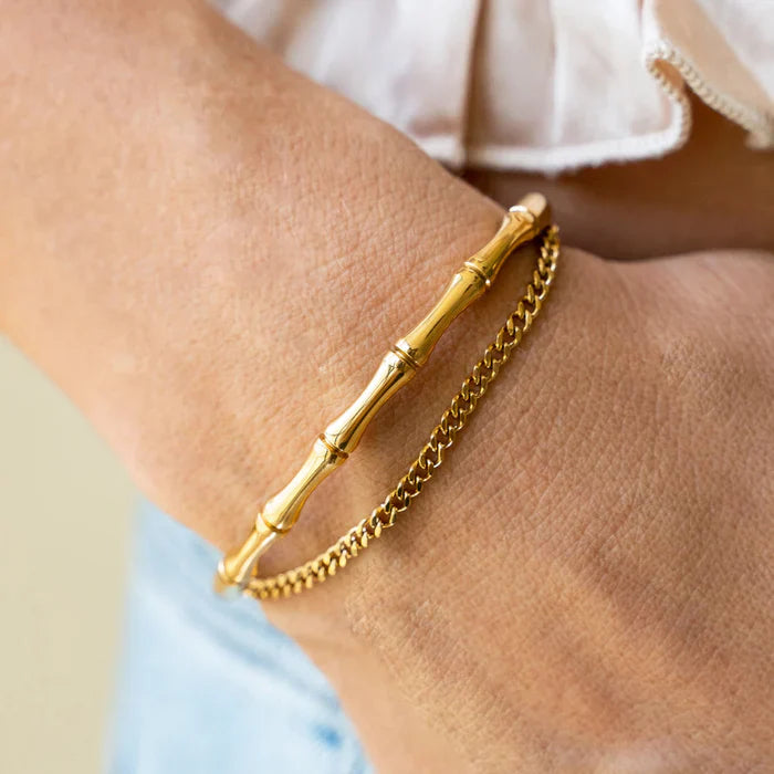 SORI STYLE Bamboo Cuff Bangle Bracelet - Sori Style — back view