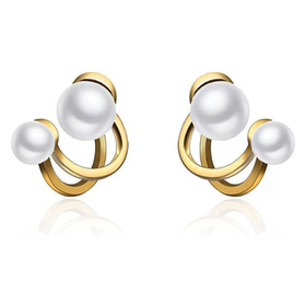 Double Pearl Stud Earring - Sori Style