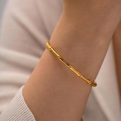 SORI STYLE Bamboo Cuff Bangle Bracelet - Sori Style — detail close-up