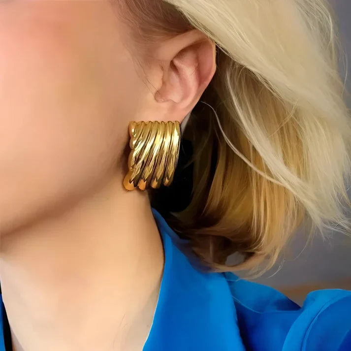 SORI STYLE Wave Statement Earrings-Bold & Elegant — detail close-up
