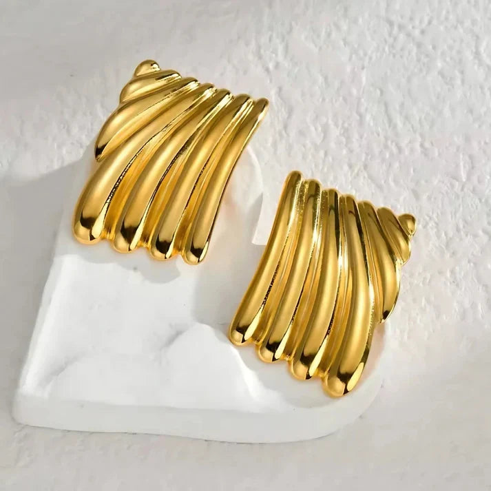 SORI STYLE Wave Statement Earrings-Bold & Elegant — side view