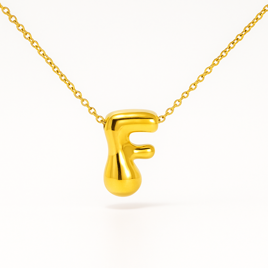 SORI STYLE Initial Bubble Letter Necklace — color detail