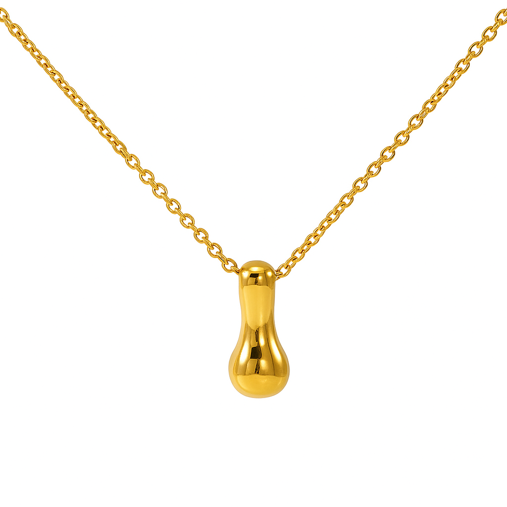 SORI STYLE Initial Bubble Letter Necklace — fabric or material detail