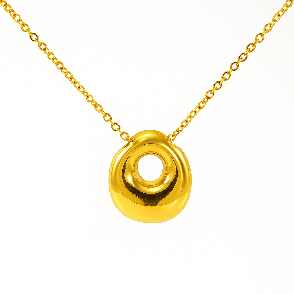 SORI STYLE Initial Bubble Letter Necklace — lifestyle context
