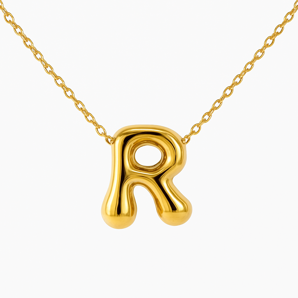 SORI STYLE Initial Bubble Letter Necklace — alternative angle