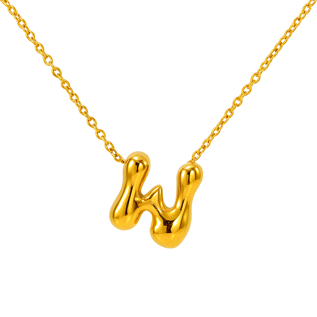 SORI STYLE Initial Bubble Letter Necklace — comparison shot