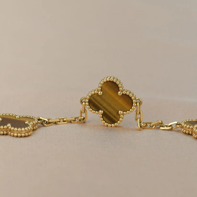 SORI STYLE Tiger Eye Clover Bracelet — back view