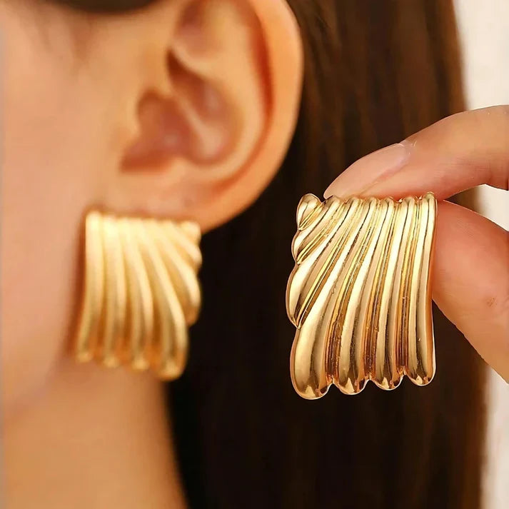 SORI STYLE Wave Statement Earrings-Bold & Elegant — lifestyle context