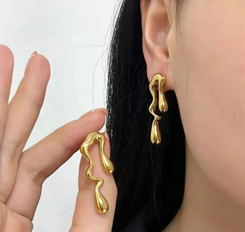 SORI STYLE Bold Waterdrop Statement Earring — lifestyle context