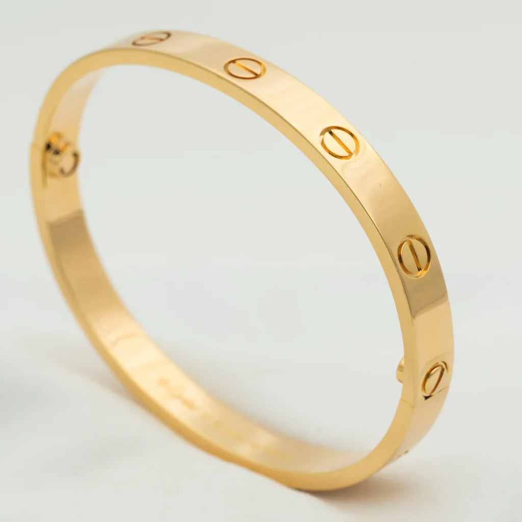 SORI STYLE Elegant Screw Bangle Bracelet - Luxury Designer Style — side view