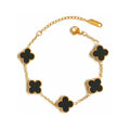 SORI STYLE Black Four Leaf Clover Bracelet — main product shot