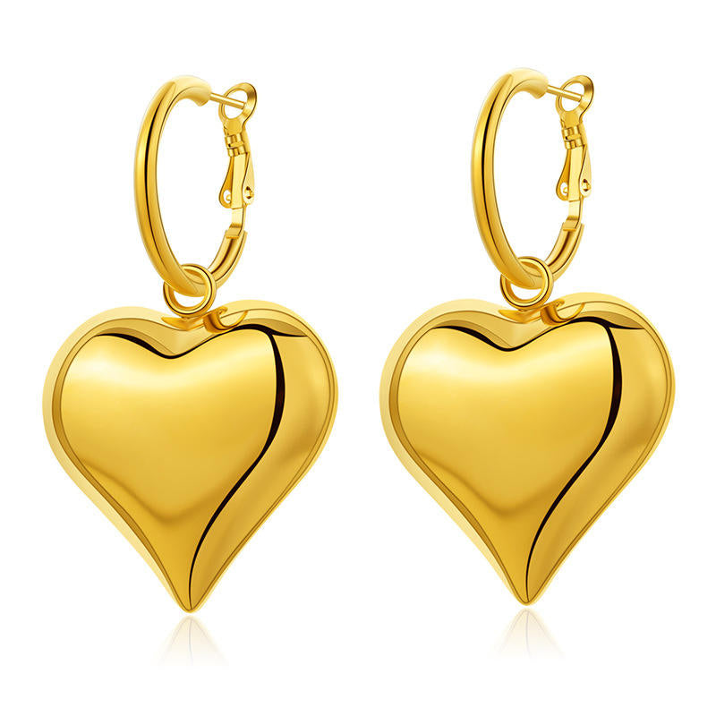 SORI STYLE Chunky Heart Hoop Earrings — main product shot