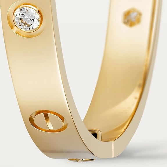 SORI STYLE Elegant Diamond Screw Bangle Bracelet — back view