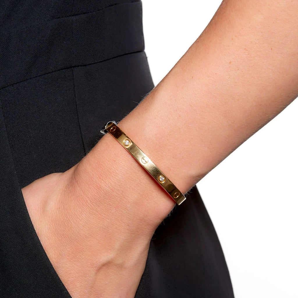 SORI STYLE Elegant Diamond Screw Bangle Bracelet — lifestyle context