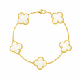 SORI STYLE White Four Leaf Clover Bracelet - Lucky Charm Jewelry — main product shot
