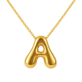 SORI STYLE Initial Bubble Letter Necklace — detail close-up