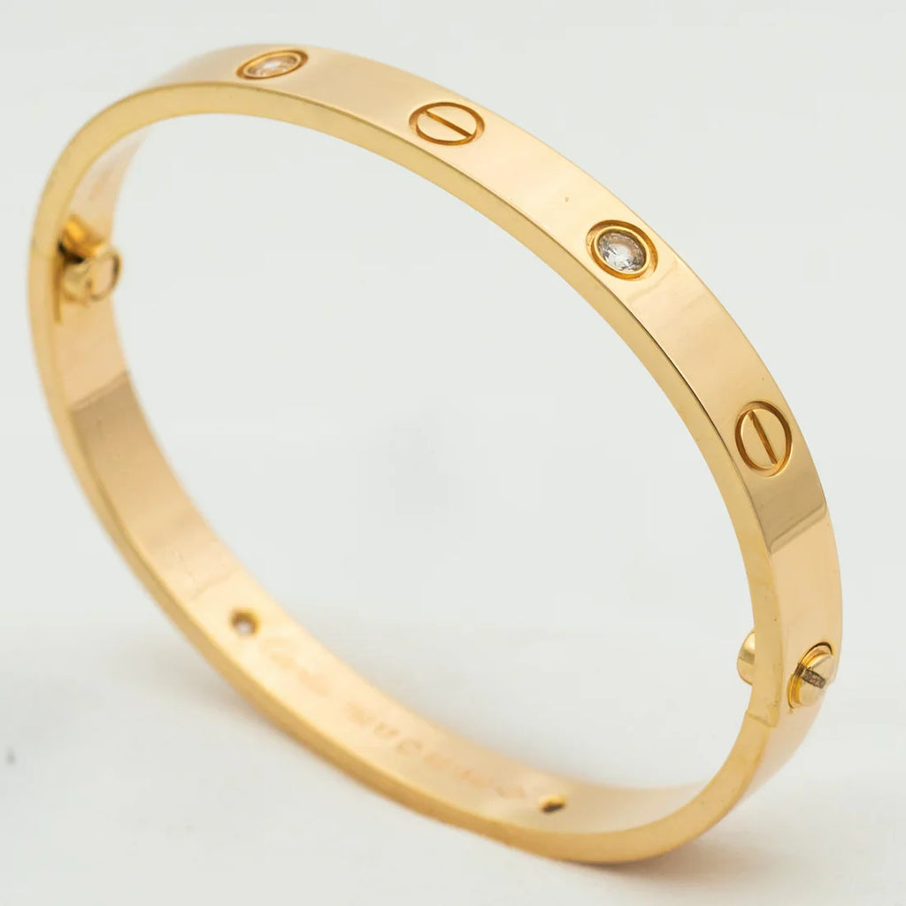 SORI STYLE Elegant Diamond Screw Bangle Bracelet — alternative angle