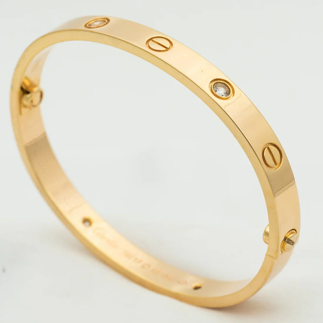 SORI STYLE Elegant Diamond Screw Bangle Bracelet — alternative angle
