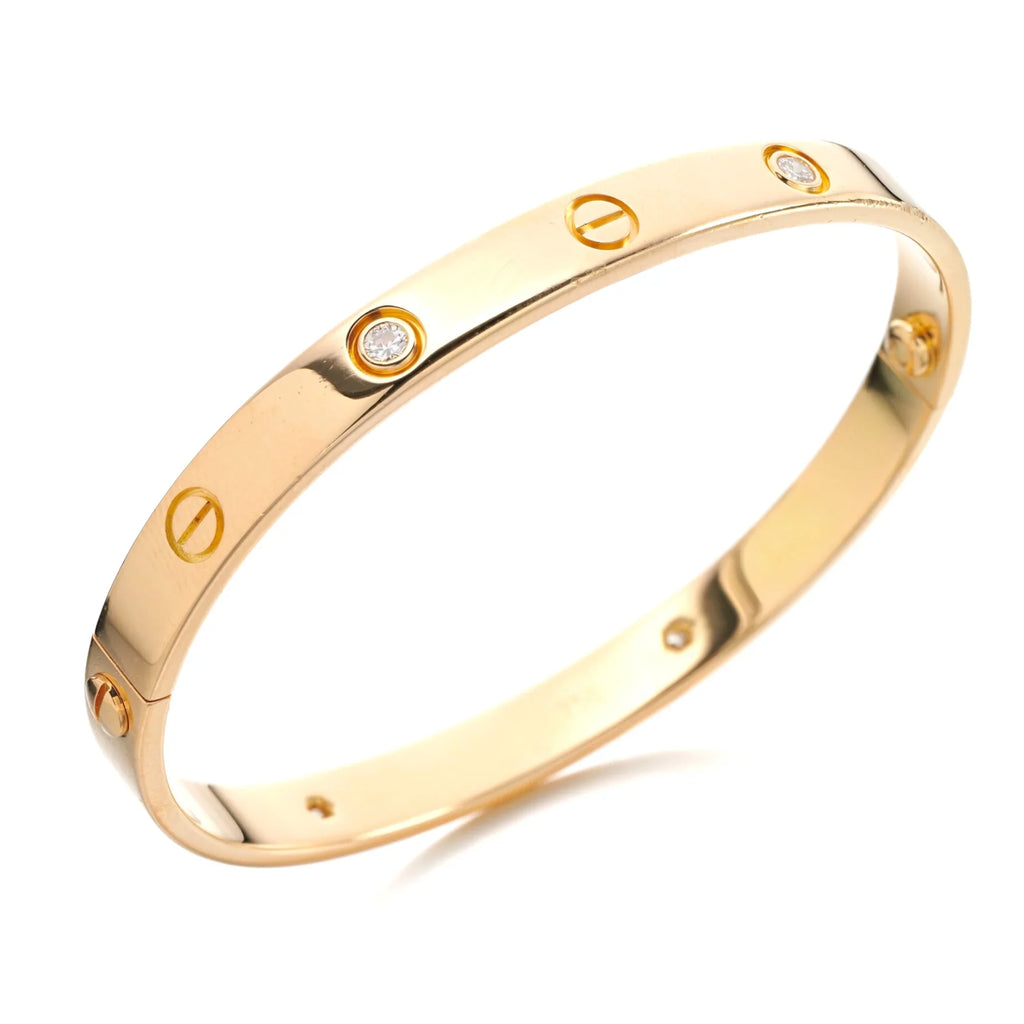 SORI STYLE Elegant Diamond Screw Bangle Bracelet — main product shot