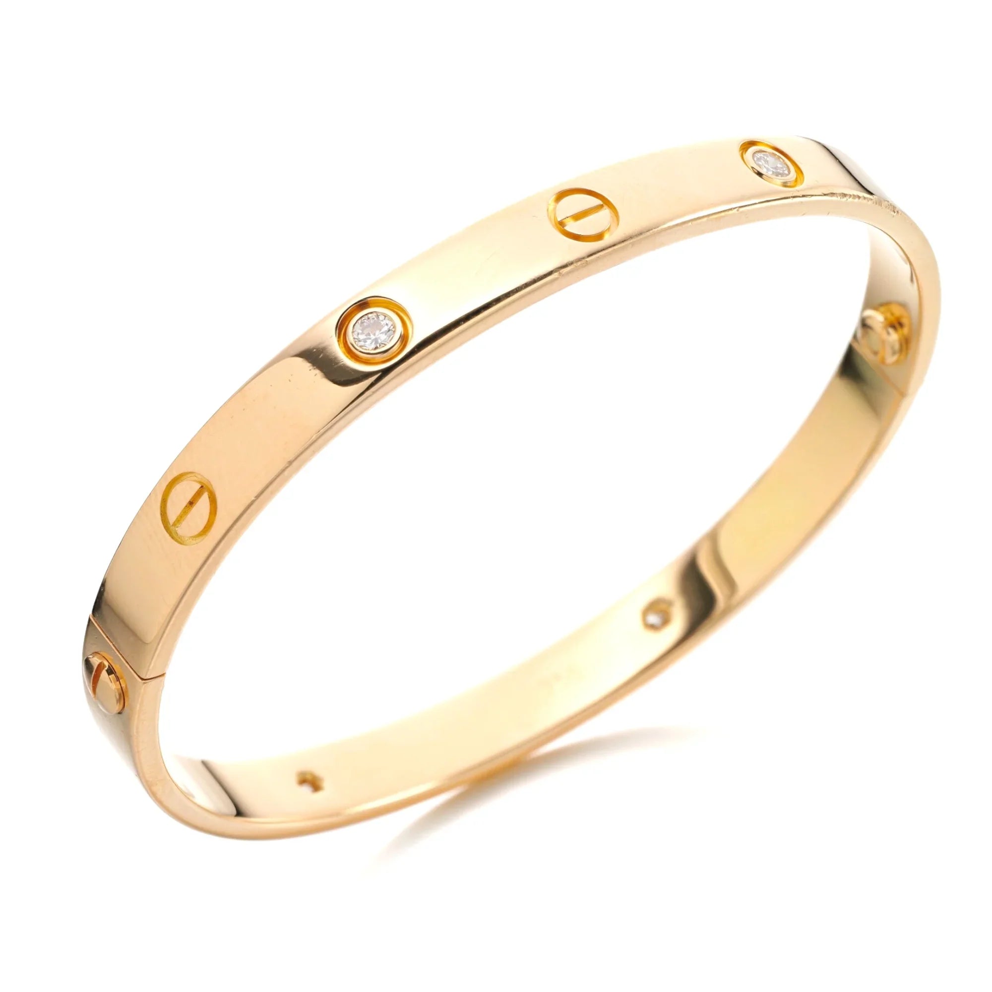 SORI STYLE Elegant Diamond Screw Bangle Bracelet — main product shot