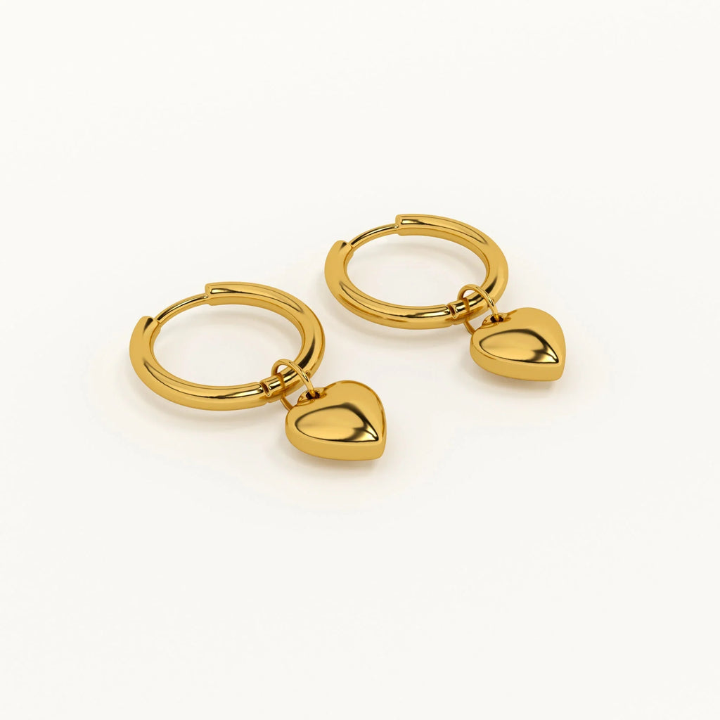 SORI STYLE Small Heart Hoop Earrings — detail close-up