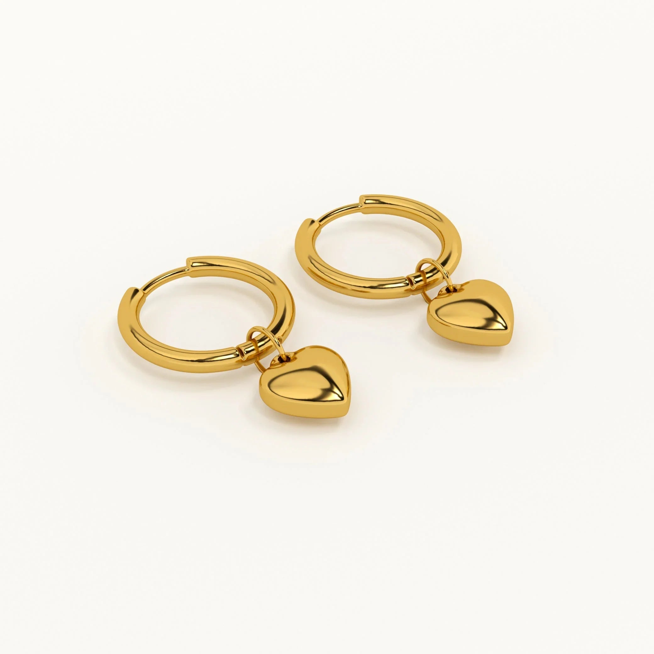 SORI STYLE Small Heart Hoop Earrings — detail close-up