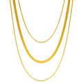 SORI STYLE Triple Layer Snake Chain Necklace — main product shot