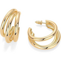 SORI STYLE Chunky Gold Triple Hoop Earring — main product shot