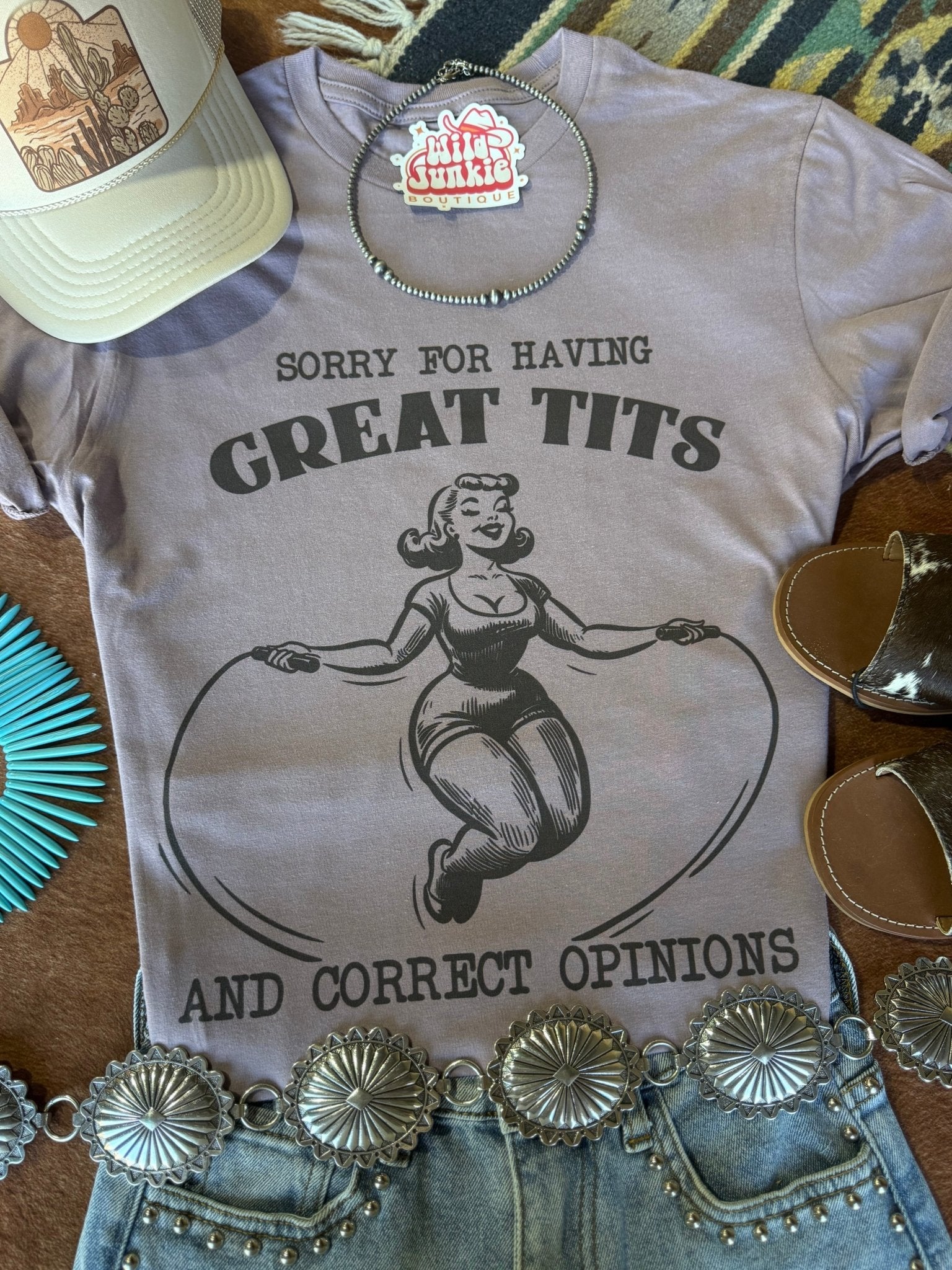 Wild Junkie Sorry For Having Great Tits Graphic Tee — main product shot