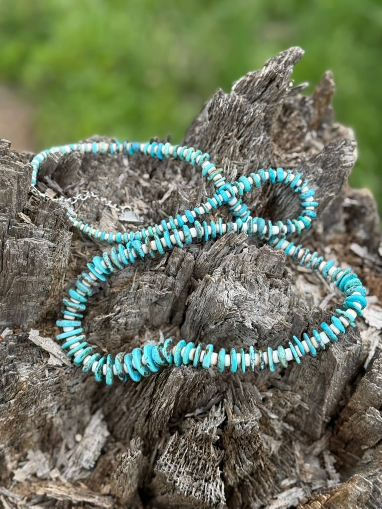 Wild Junkie Southwest Heishi Long Strand Beaded Necklace — side view