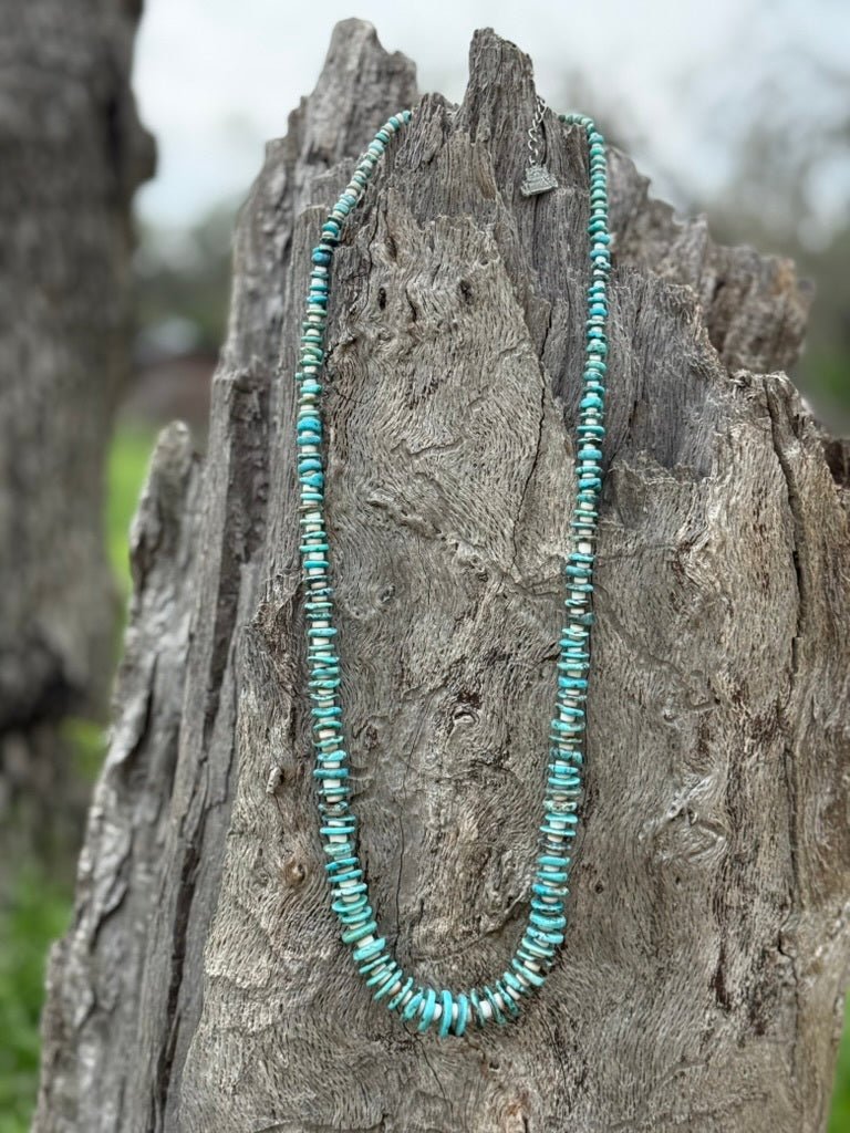 Wild Junkie Southwest Heishi Long Strand Beaded Necklace — lifestyle context