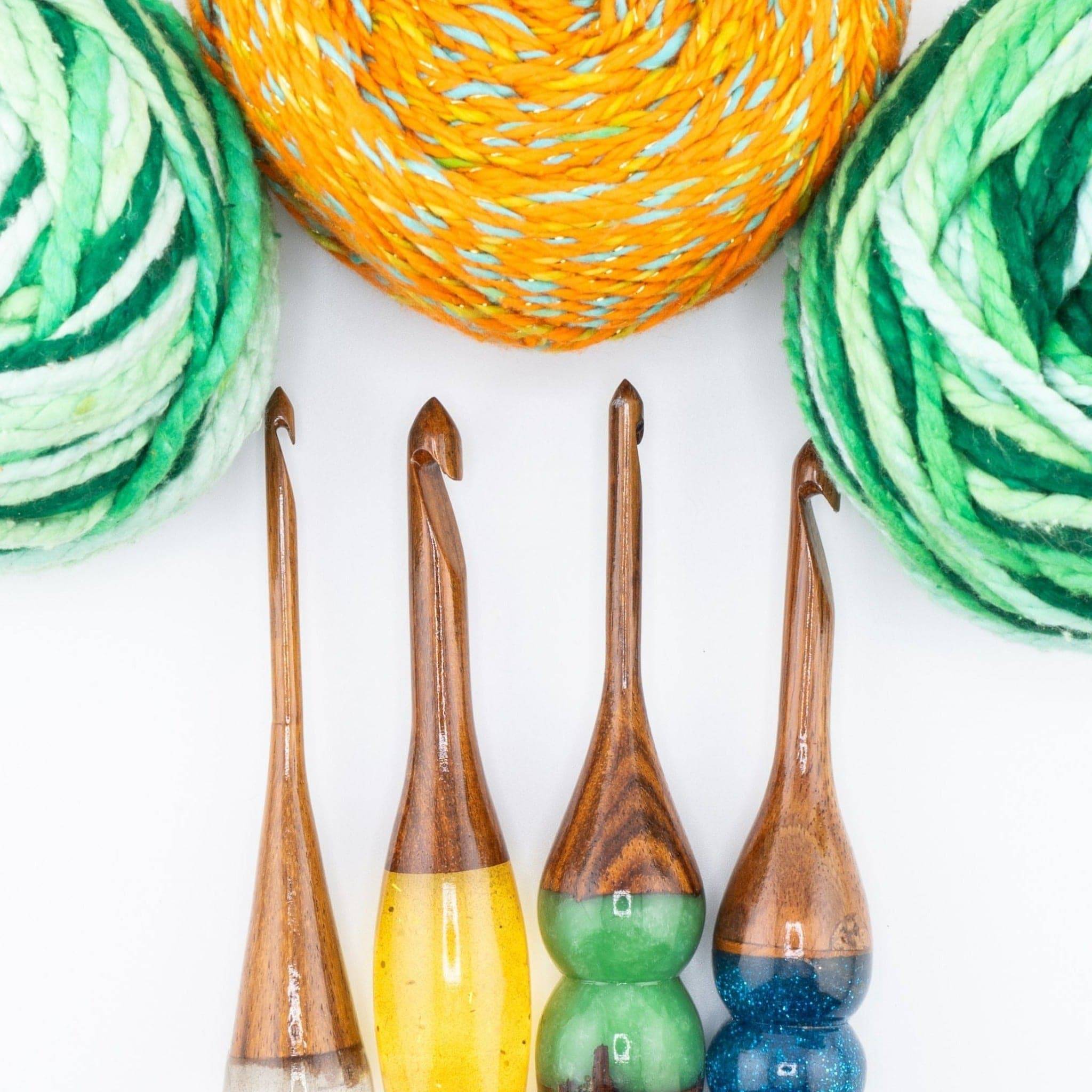 Darn Good Yarn Sparkle Rosewood Crochet Hook — main product shot