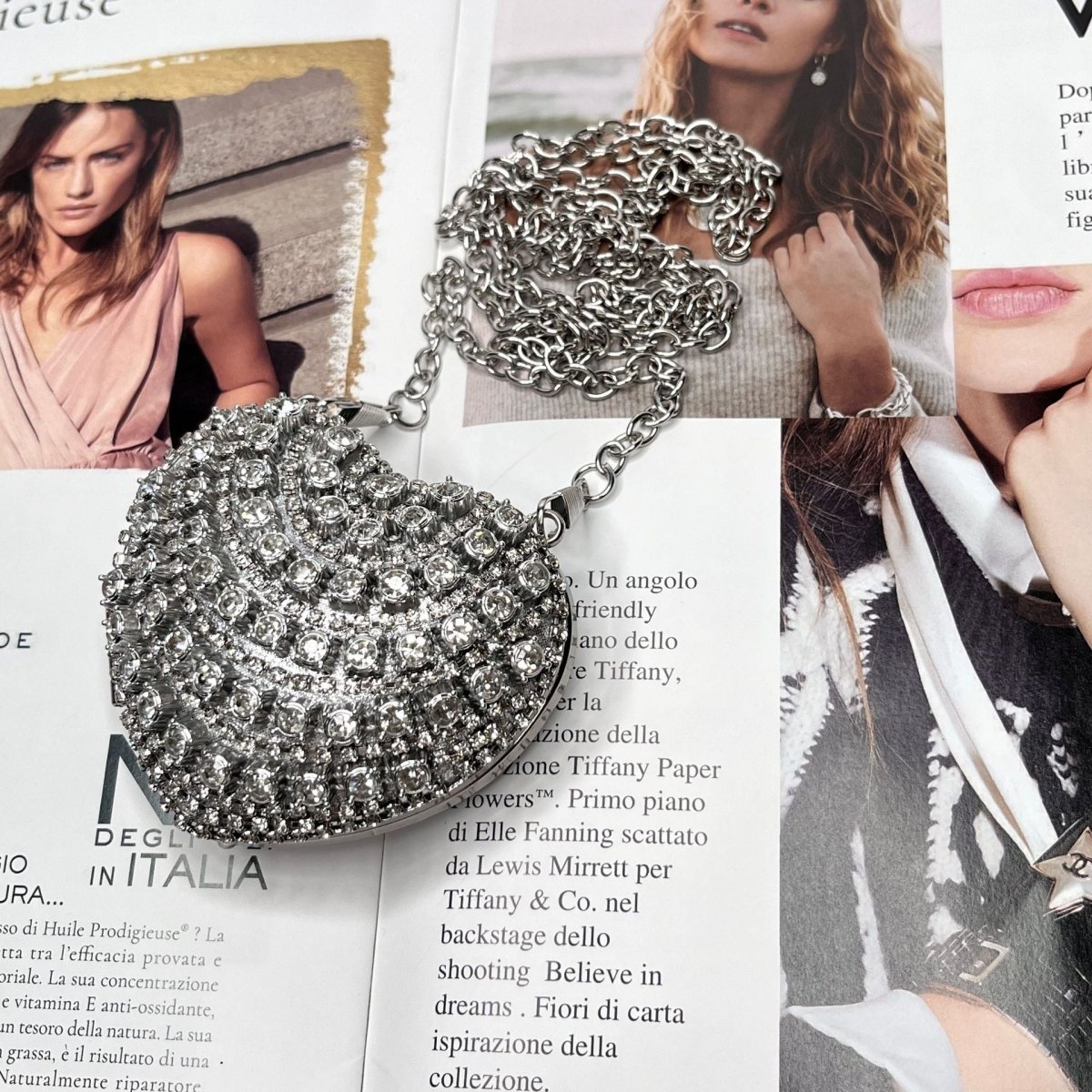 Mariam's Collection Sparkling Heart-Shaped Crossbody Bag Everyday Glam Diamond-Studded Mini Purse… — packaging