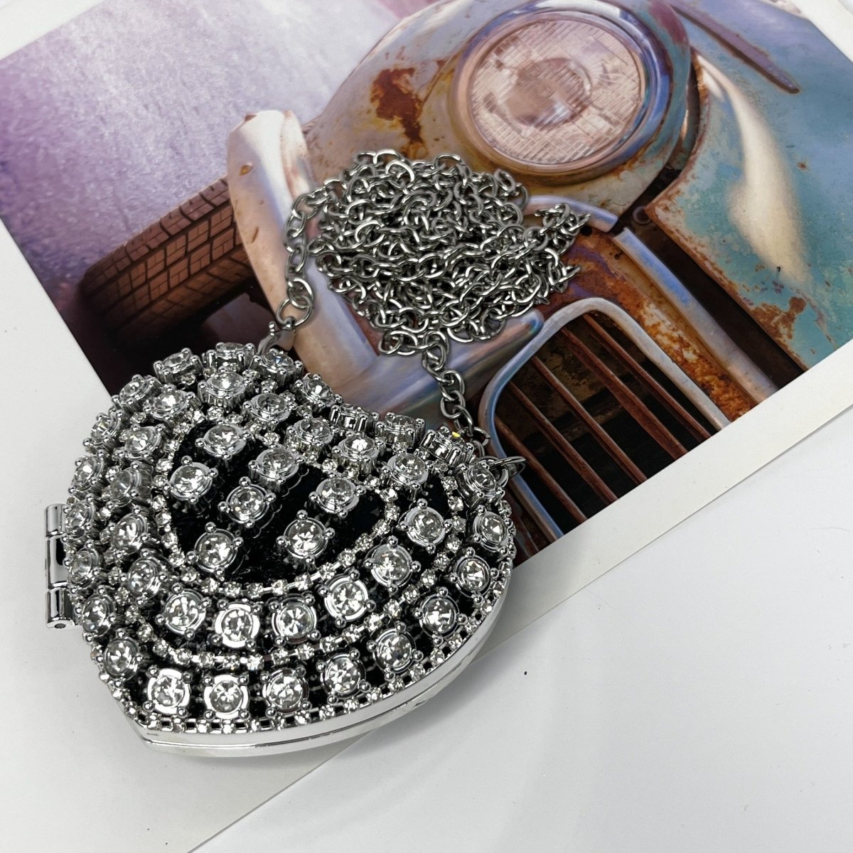 Mariam's Collection Sparkling Heart-Shaped Crossbody Bag Everyday Glam Diamond-Studded Mini Purse… — feature highlight