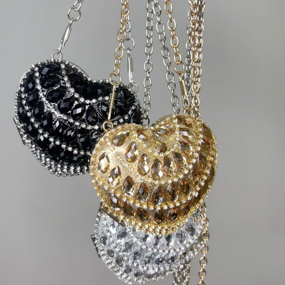 Mariam's Collection Sparkling Heart-Shaped Crossbody Bag Everyday Glam Diamond-Studded Mini Purse… — detail shot 7